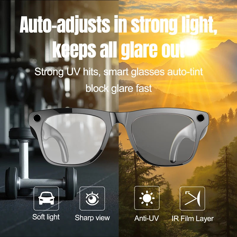 Xiaomi 6K HD AI Smart Glasses Photochromic Multifunction Bluetooth Calling Voice Assistant Music Player Translate Camera Glasses