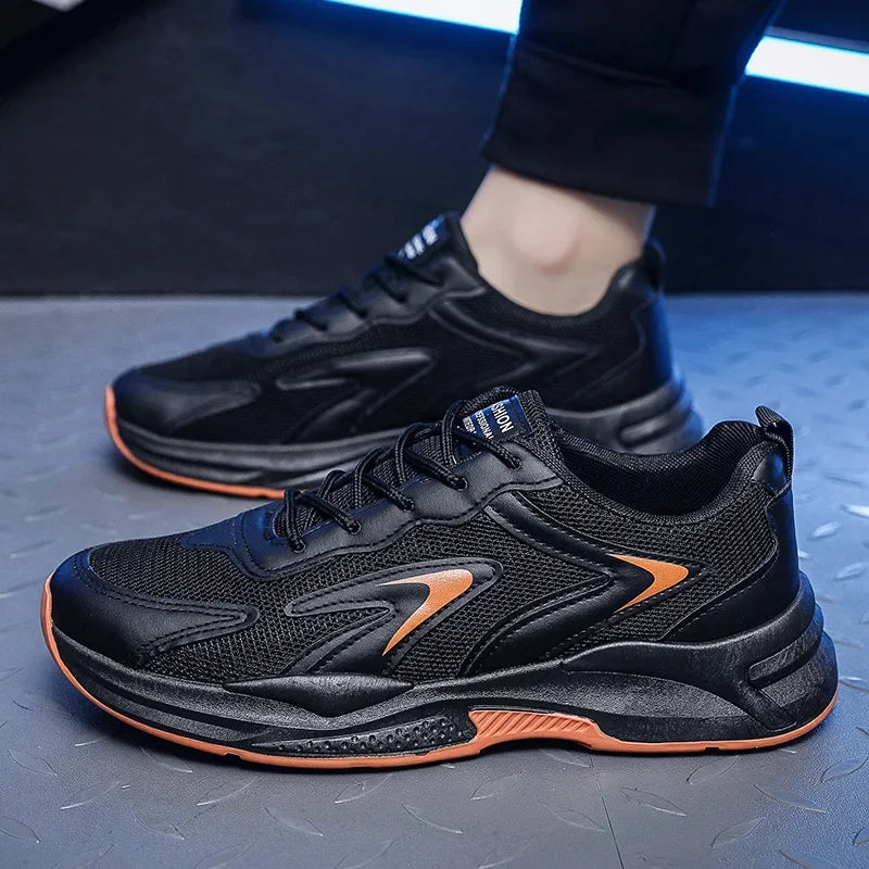 Summer Mesh Sneakers Men's Comfortable Breathable Platform Shoes 2023 Trendy Tennis Shoes Korean Version All-match Casual Shoes