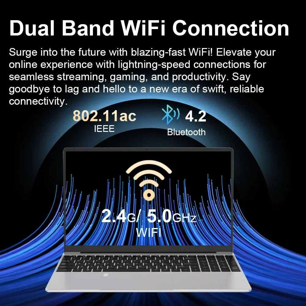 Student Office 15.6'' Eye Protection IPS Laptop 16GB RAM 11th Gen Intel Celeron N5095 Windows 11 Pro 5G WiFi Fast Shipping