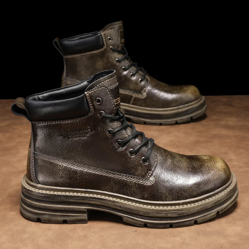 SMVP British casual shoes, high-top leather shoes, man shoes