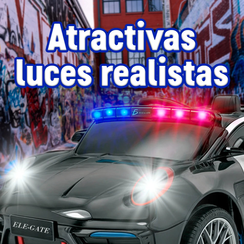 Electric Ride-On Patrol Car for Kids with Lights Sound & Remote Control Battery-Powered Car for Babies & Toddlers