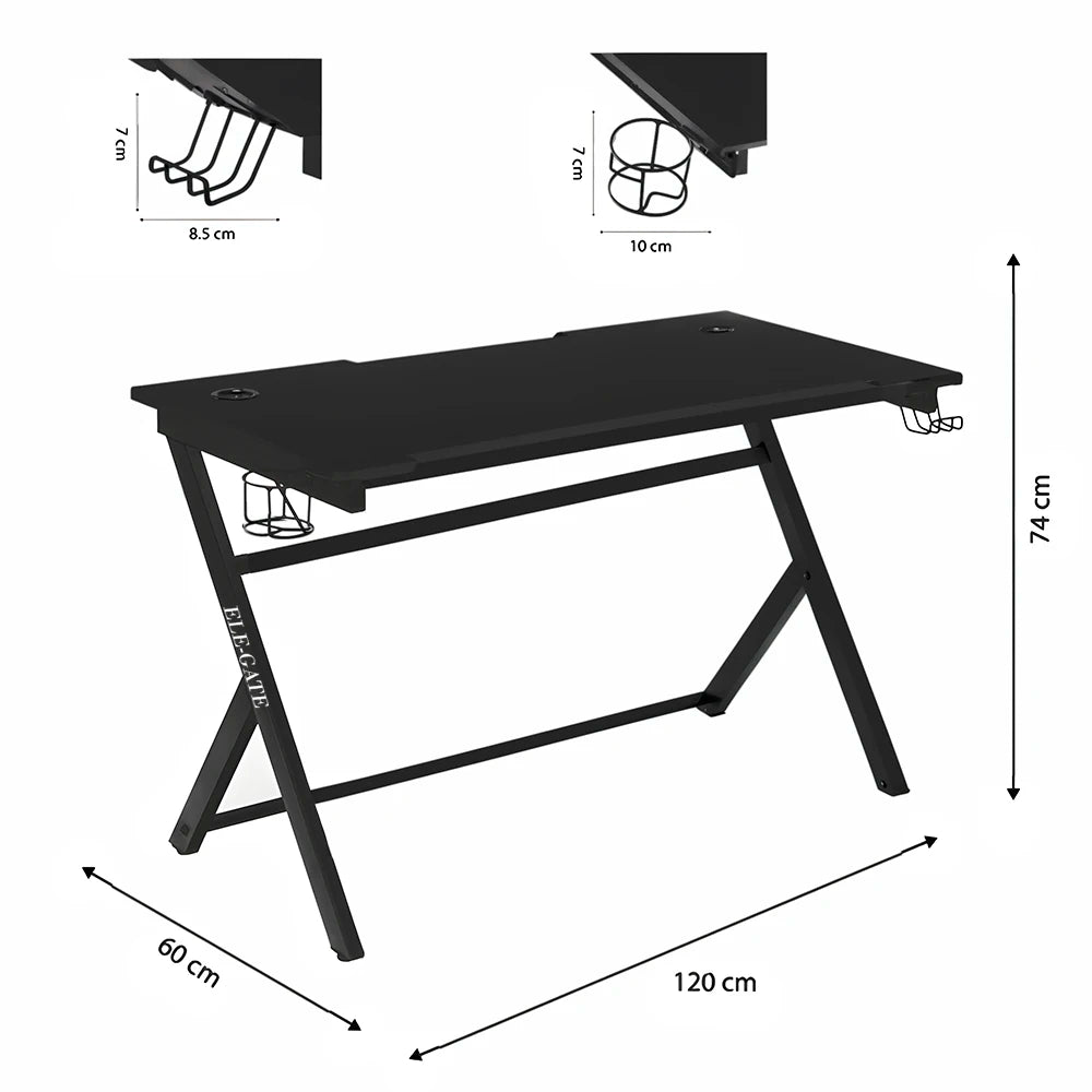 High Quality Ergonomic Gamer Desk Wooden and Metal PC Desk with Foldable and Extendable Features MDF Surface for Home Office