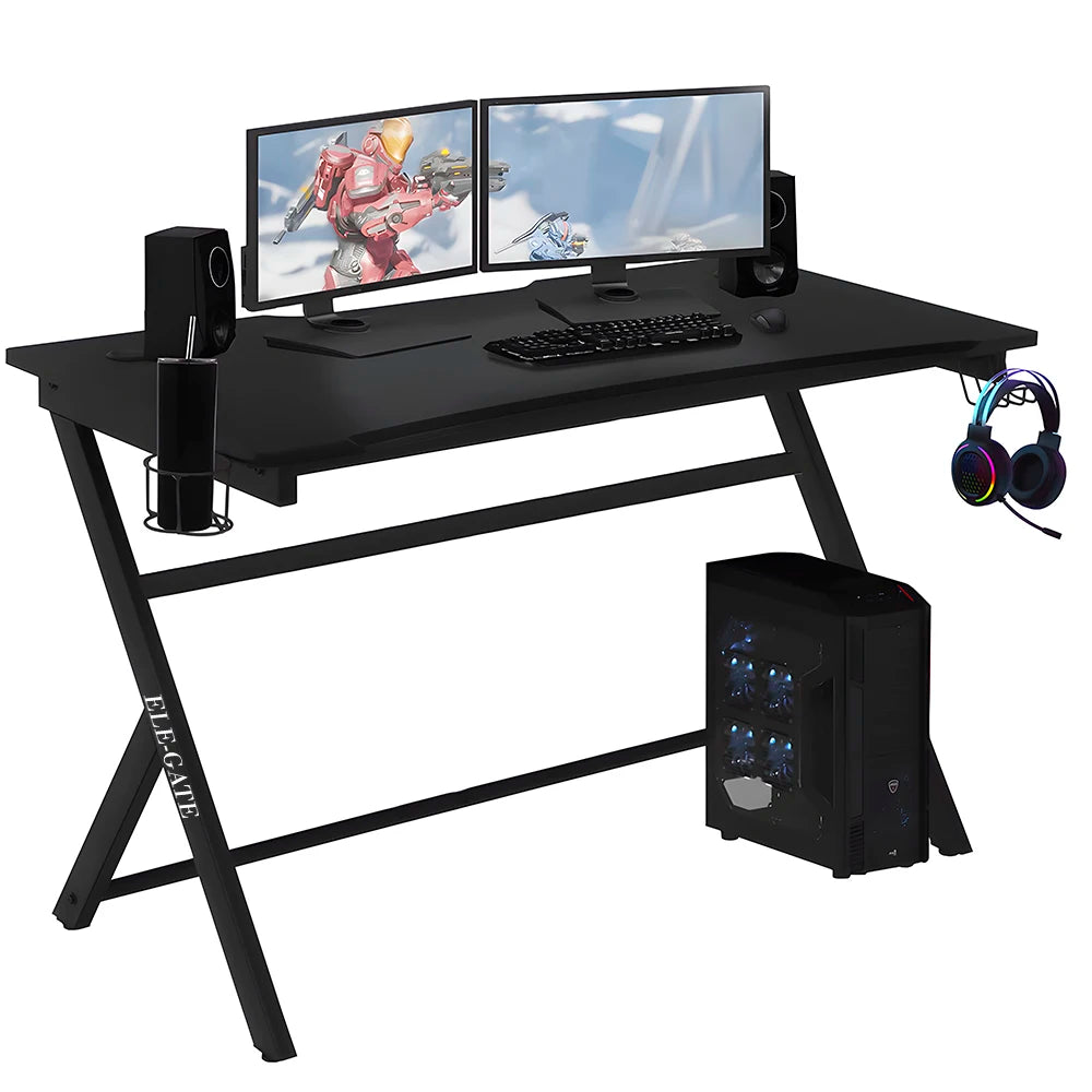 High Quality Ergonomic Gamer Desk Wooden and Metal PC Desk with Foldable and Extendable Features MDF Surface for Home Office
