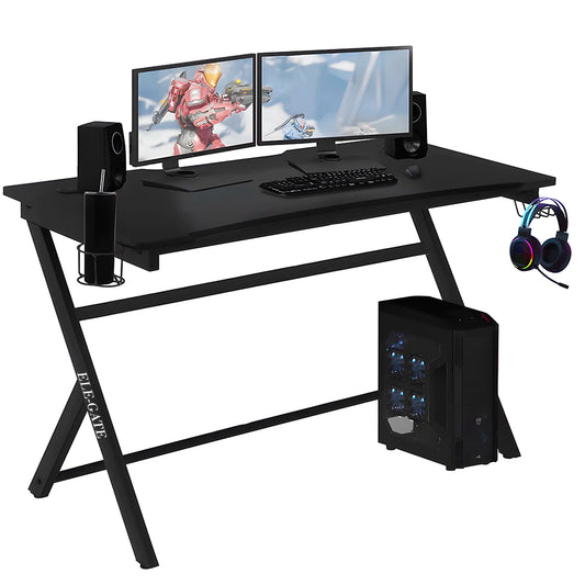 High Quality Ergonomic Gamer Desk Wooden and Metal PC Desk with Foldable and Extendable Features MDF Surface for Home Office