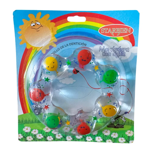 Confetti Teether Starbien, soft plastic, for babies 3-24m, ergonomic, colorful, soothes baby gums, safe and fun, Made in Mexico