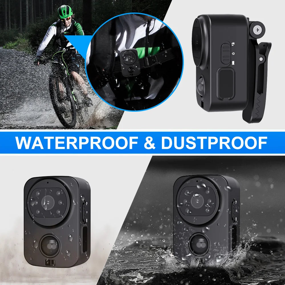 PD01 Waterproof Mini Camera Motorcycle and Bike Recorder Sport DV NO-APP Pocket PIR Small Police Security Wearable Body Worn Cam