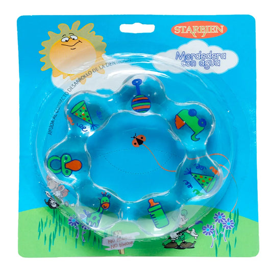 Traditional Circular Teether Starbien, soft plastic, for babies 3-24m, colorful, soothes baby gums, safe, Made in Mexico