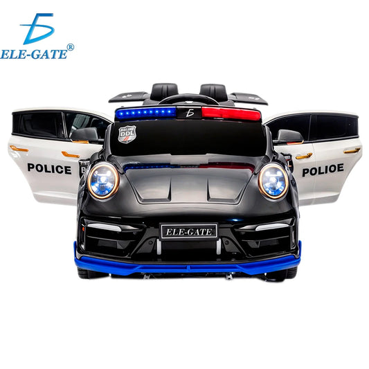 Electric Ride-On Patrol Car for Kids with Lights Sound & Remote Control Battery-Powered Car for Babies & Toddlers
