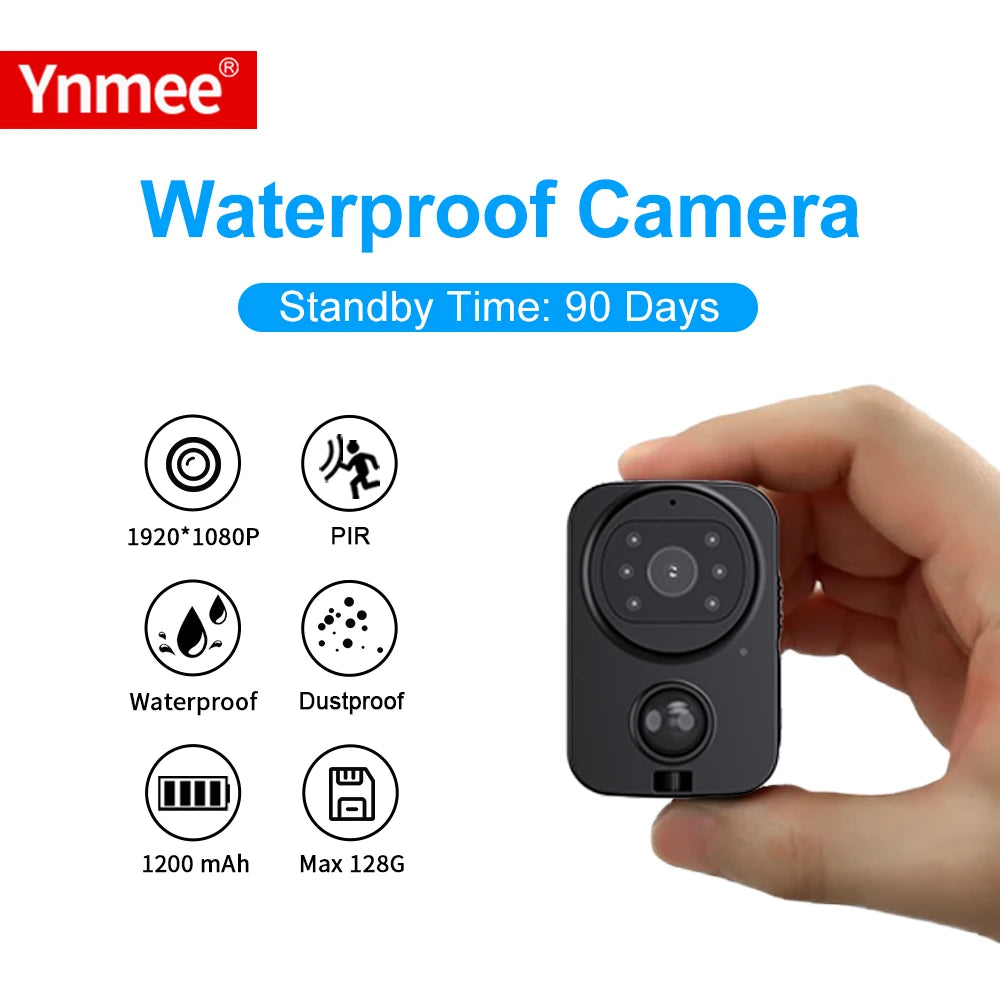 PD01 Waterproof Mini Camera Motorcycle and Bike Recorder Sport DV NO-APP Pocket PIR Small Police Security Wearable Body Worn Cam