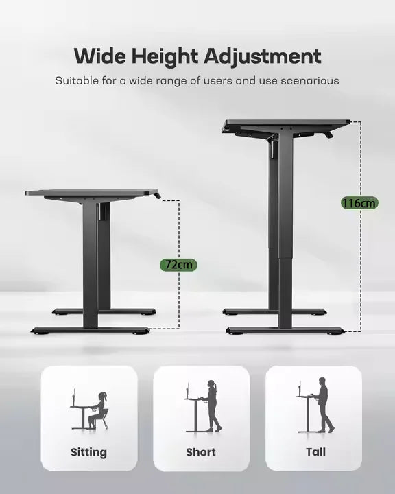 YG Electric 48x24 Inches Full Size Keyboard Tray Modern Design Adjustable Height Standing Desk for Home Office Sit Stand Desk