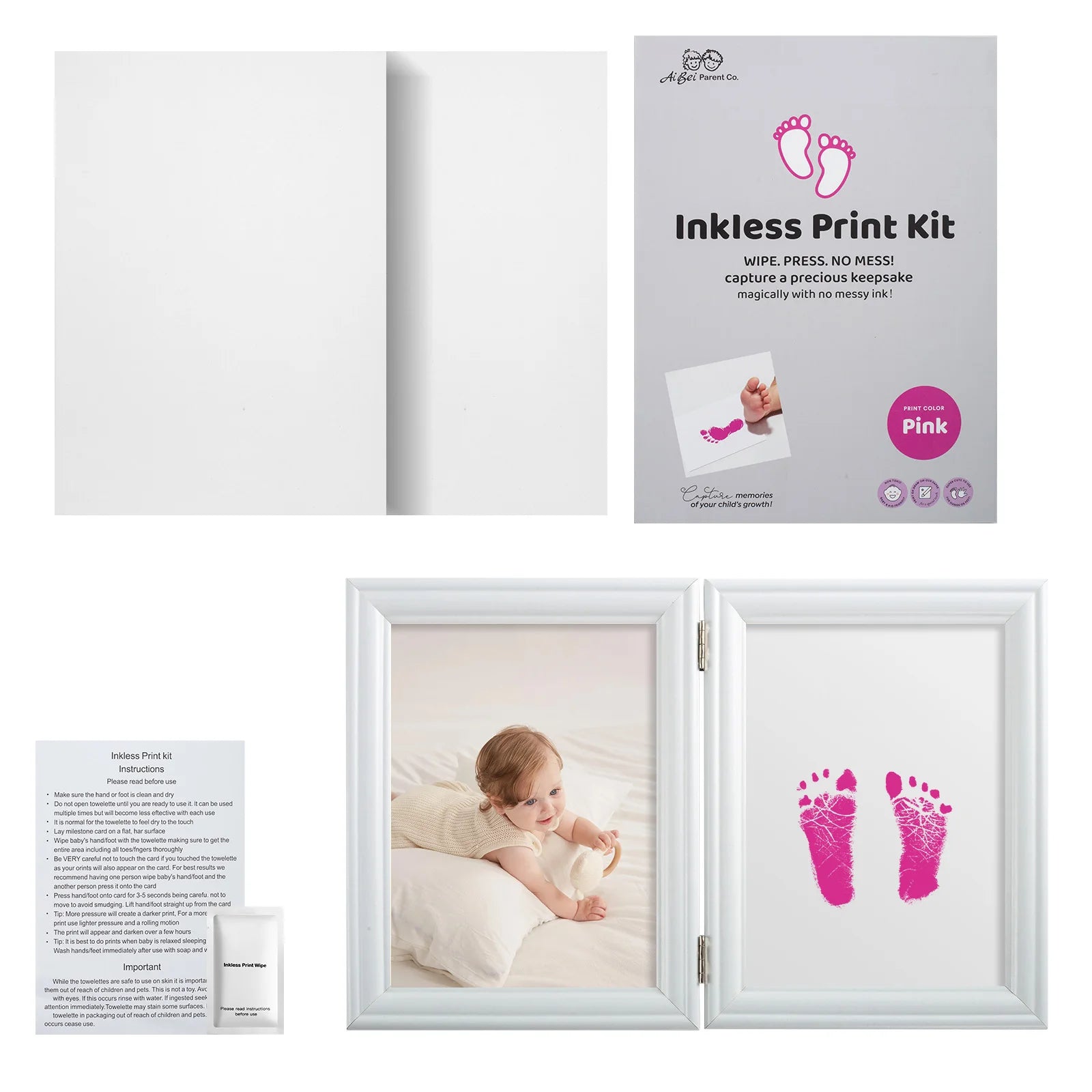 3 PCS Ink Pad Mess-Free Inkless Hand and Footprint Kit Baby Foot Printing Kit Cat and Dog Paw Print Kit for Babies and Pets