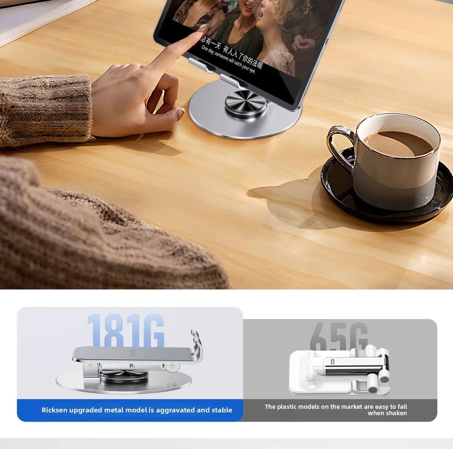 2025 Metal Smartphone Stand Alloy Rotate Phone Holder 360 Swivel Desk Mobile Phone Stand Holder for Office Table