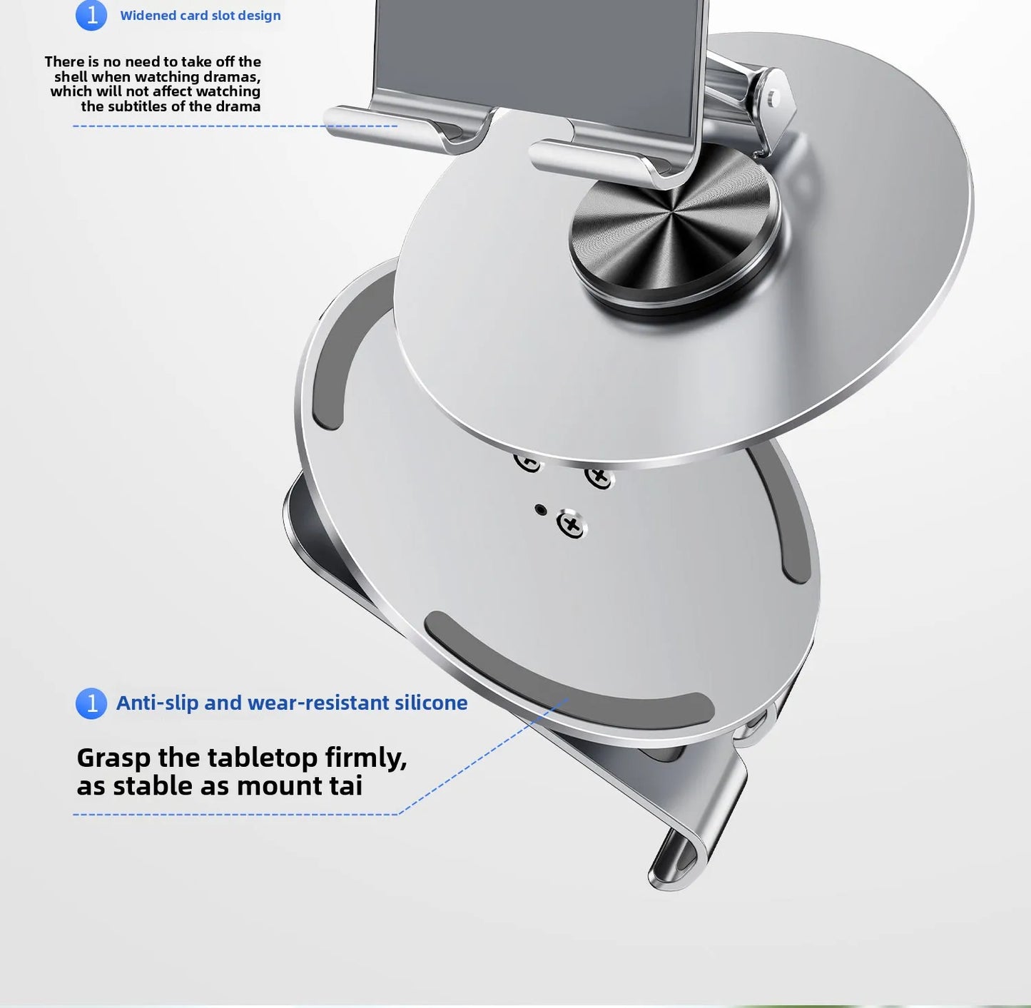 2025 Metal Smartphone Stand Alloy Rotate Phone Holder 360 Swivel Desk Mobile Phone Stand Holder for Office Table