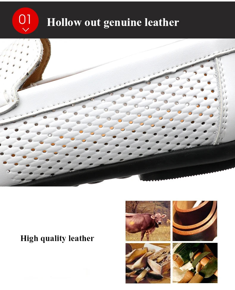 Italian Men Slippers Genuine Leather Loafers Moccasins Outdoor Non-slip Black Casual Slides Summer Spring Fashion Shoes 2020