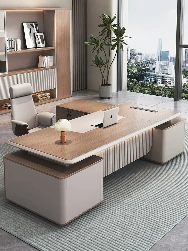 Luxury 1.8m L-Shape  MDF Office Desk with Drawer Modern Design Convertible Wooden Panel Luxury Executive Office Desk
