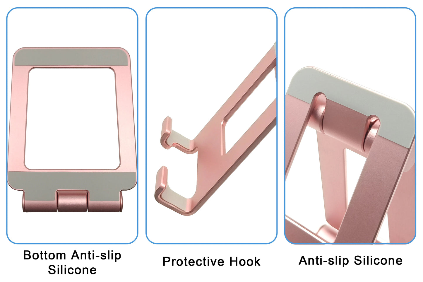 Desktop Tablet Holder Universal Cell Phone Stand Aluminium Alloy Foldable Mobile Phone Holder Stand for Home Office