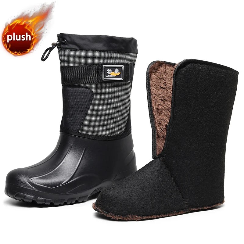 winter boots Waterproof Snow Boots Fishing Shoes Men Boots Rain Winter shoes Warm Fur Outdoor Camo Hunting Boots Camouflage