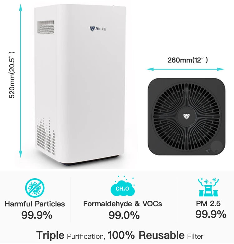 Airdog X3 Indoor Ultra Quiet Household Air Purifier for Babies Room