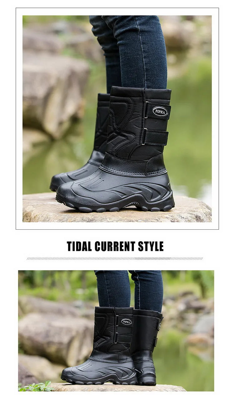 winter boots Waterproof Snow Boots Fishing Shoes Men Boots Rain Winter shoes Warm Fur Outdoor Camo Hunting Boots Camouflage