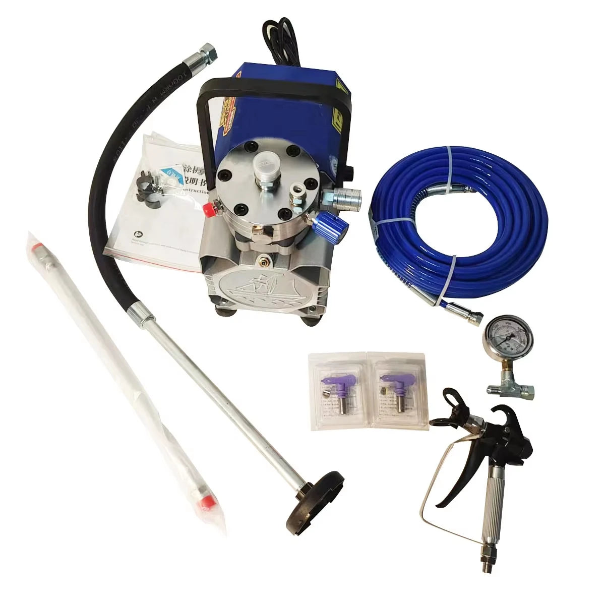 New Design Electric Blue Diaphragm High Pressure Airless Spray Machine Painting Equipment for Iron Substrate Focused Engine