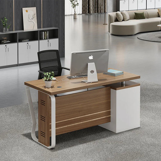 Modern Design Executive Office Table Extendable Wooden and Steel Office Furniture Desk Ergo Office Furniture