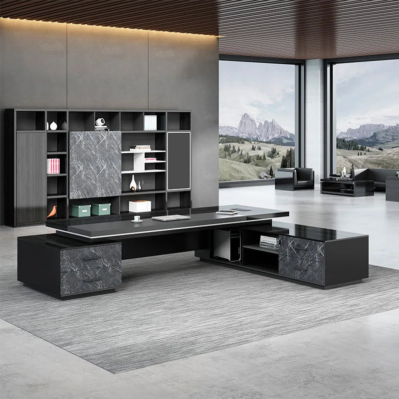 Commercial Furniture Ceo Director Manager Office Desks Boss Black Executive Office Table Desk