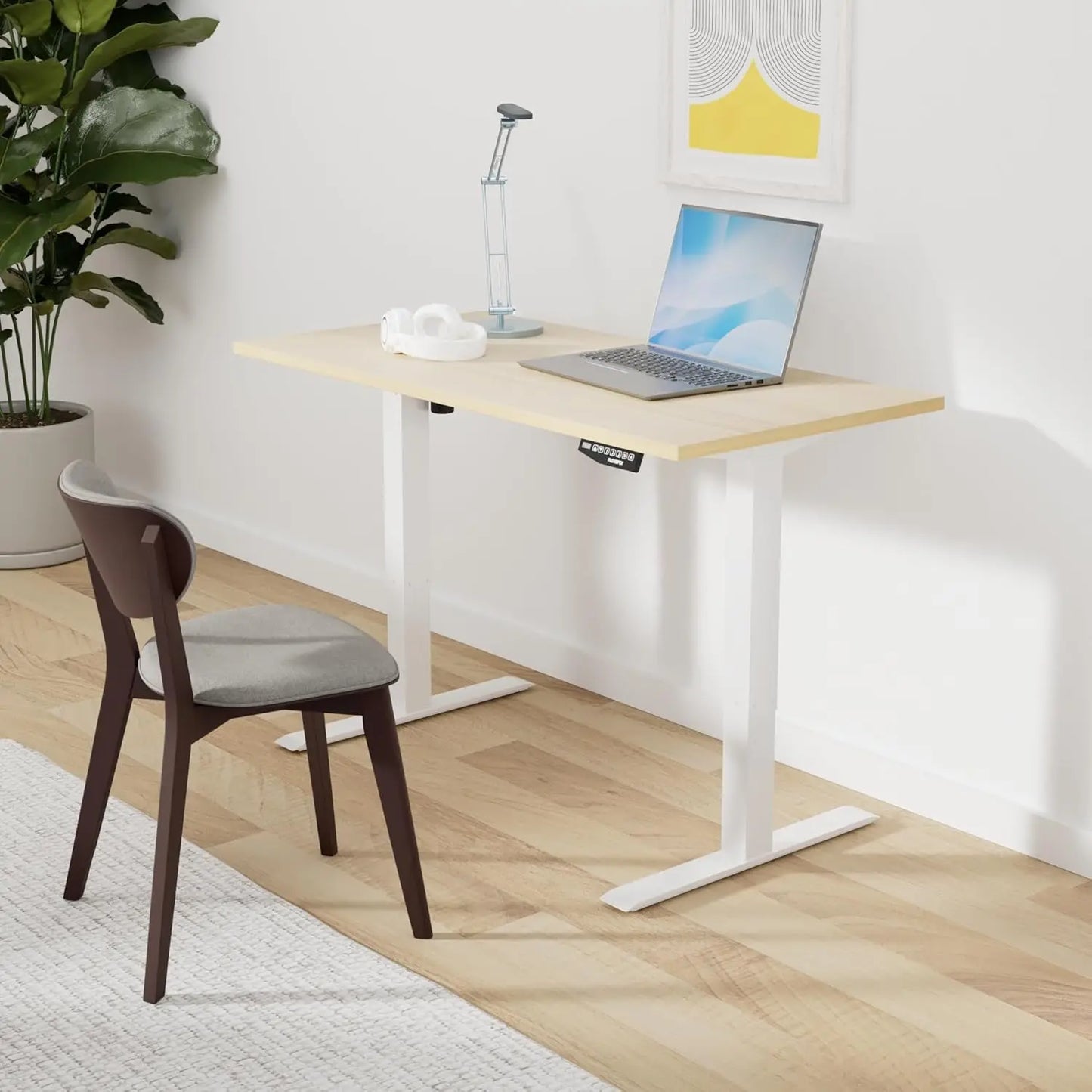 YG Electric 48x24 Inches Full Size Keyboard Tray Modern Design Adjustable Height Standing Desk for Home Office Sit Stand Desk