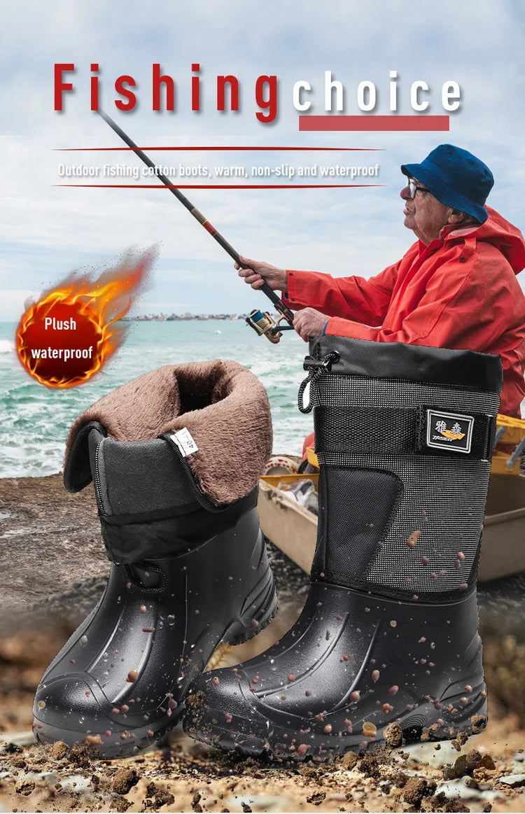 winter boots Waterproof Snow Boots Fishing Shoes Men Boots Rain Winter shoes Warm Fur Outdoor Camo Hunting Boots Camouflage