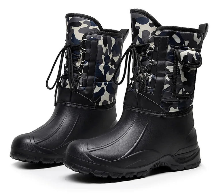 winter boots Waterproof Snow Boots Fishing Shoes Men Boots Rain Winter shoes Warm Fur Outdoor Camo Hunting Boots Camouflage