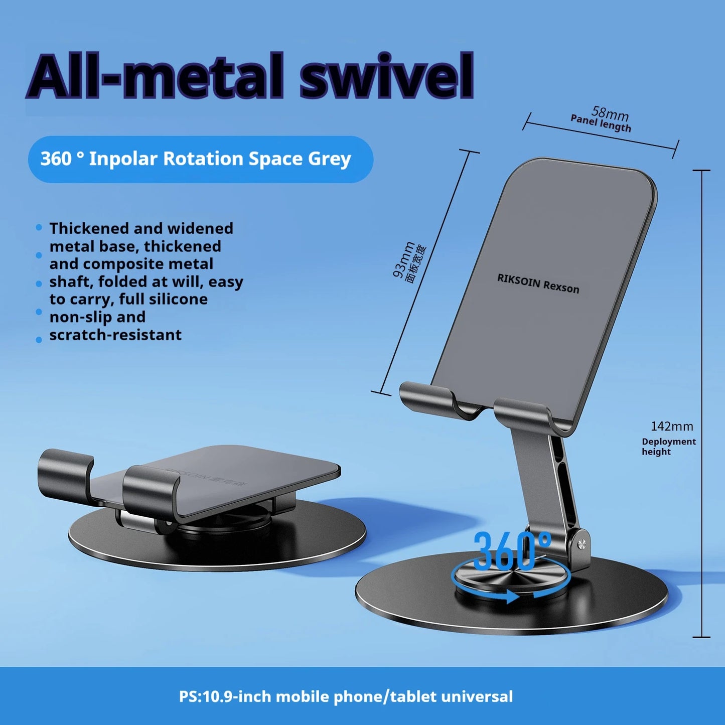 2025 Metal Smartphone Stand Alloy Rotate Phone Holder 360 Swivel Desk Mobile Phone Stand Holder for Office Table
