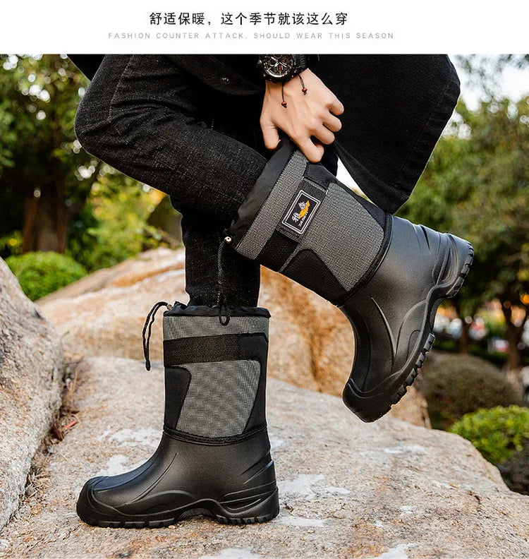 winter boots Waterproof Snow Boots Fishing Shoes Men Boots Rain Winter shoes Warm Fur Outdoor Camo Hunting Boots Camouflage