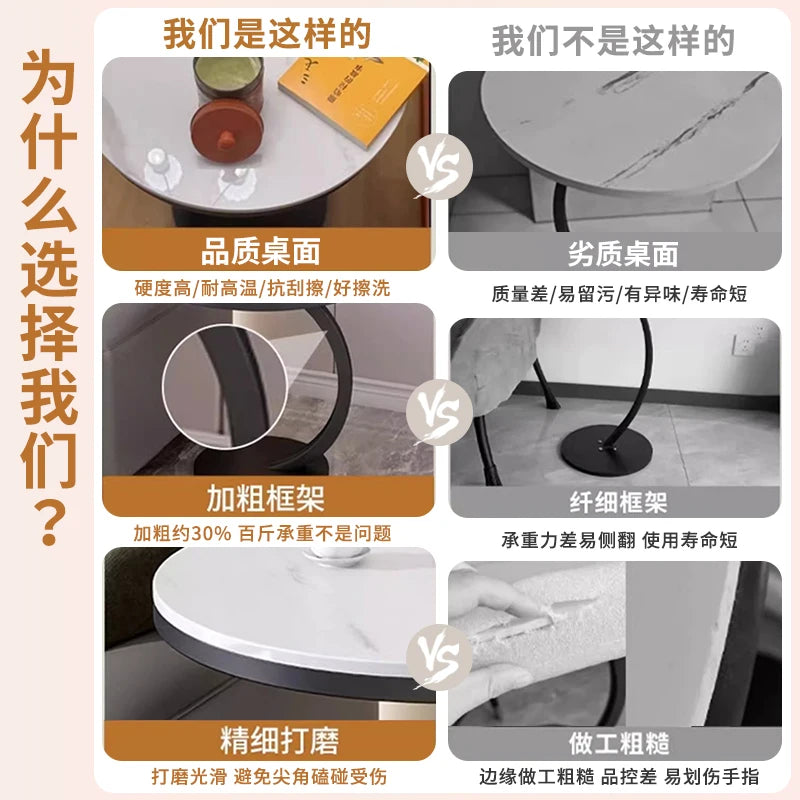 Japanese European Convertible Circle Coffee Table Home Office/Bedroom/Apartment Decorative