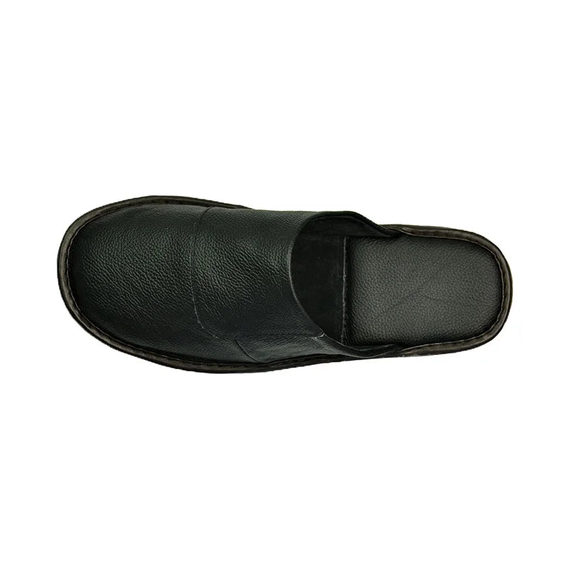 Mntrerm Spring Slip On Men Slippers Soft Comfortable 100% Cow Leather  Genuine Leather Shoes push large size shoe houseware