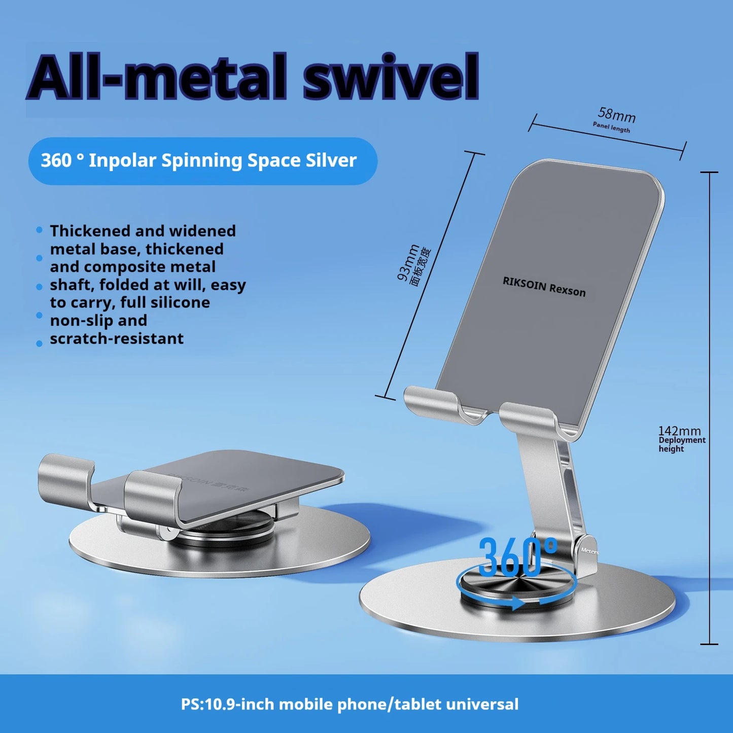 2025 Metal Smartphone Stand Alloy Rotate Phone Holder 360 Swivel Desk Mobile Phone Stand Holder for Office Table