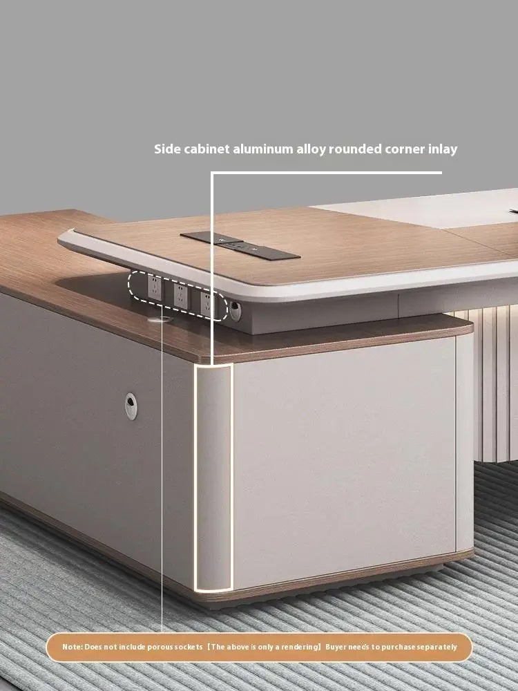 Luxury 1.8m L-Shape  MDF Office Desk with Drawer Modern Design Convertible Wooden Panel Luxury Executive Office Desk