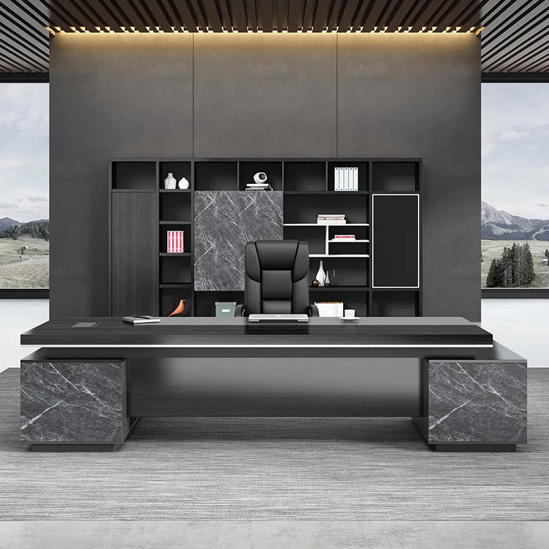 Commercial Furniture Ceo Director Manager Office Desks Boss Black Executive Office Table Desk