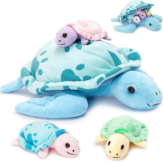 MorisMos Unisex Soft Sea Turtle Stuffed Toy Multicolored 3 Blue Babies PP Cotton Crochet Great Stress Relief Gift Boys' ODM