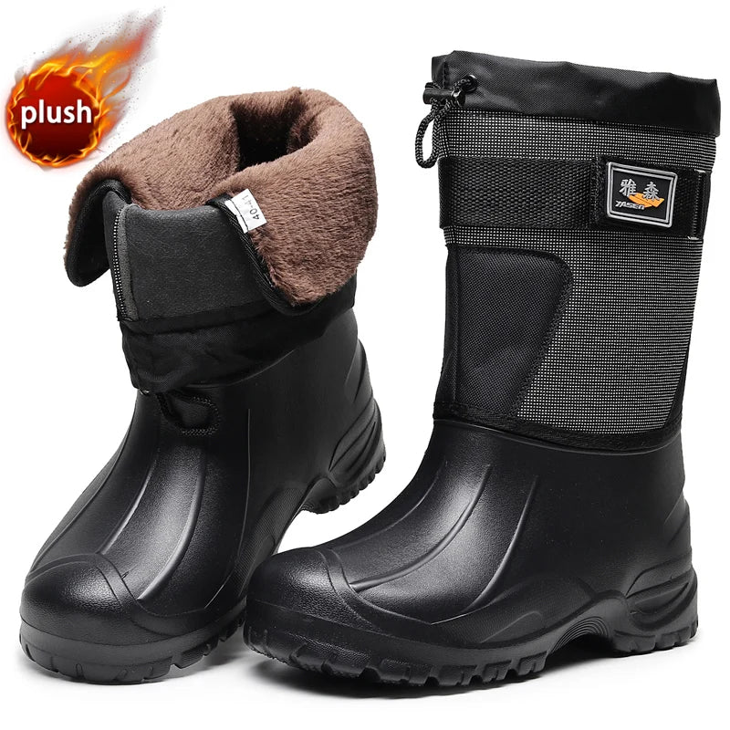 winter boots Waterproof Snow Boots Fishing Shoes Men Boots Rain Winter shoes Warm Fur Outdoor Camo Hunting Boots Camouflage