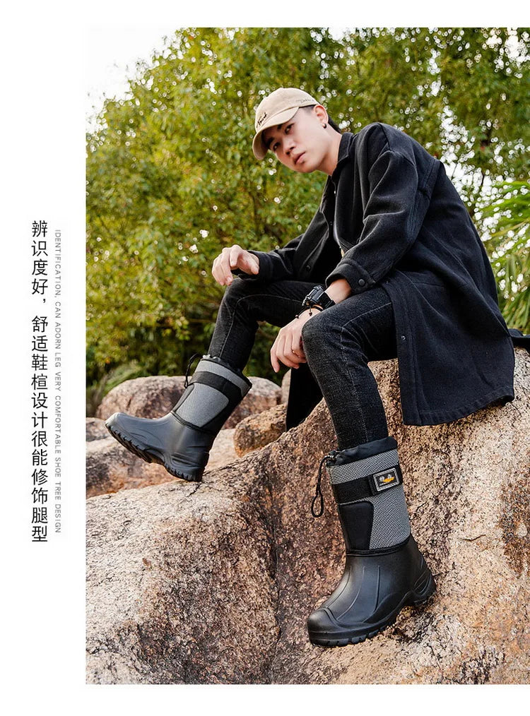 winter boots Waterproof Snow Boots Fishing Shoes Men Boots Rain Winter shoes Warm Fur Outdoor Camo Hunting Boots Camouflage