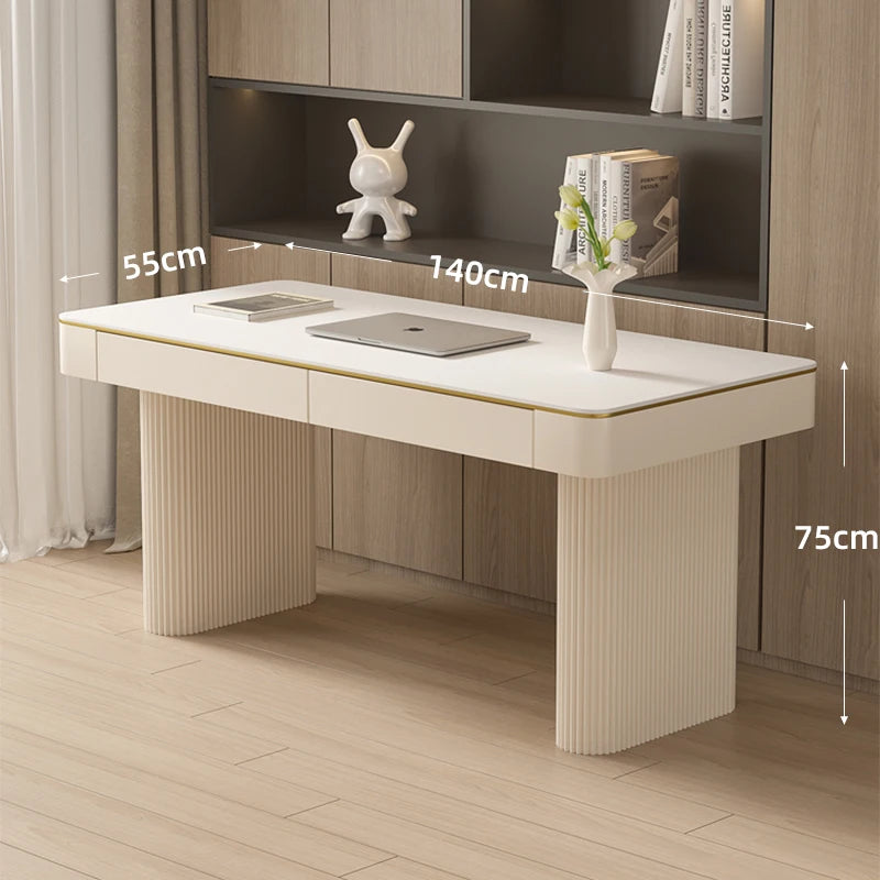 Solid Cream Luxury Modern High-End Rock Board Desk Light High Quality Small Apartment Villa for Student Home Bedroom Office