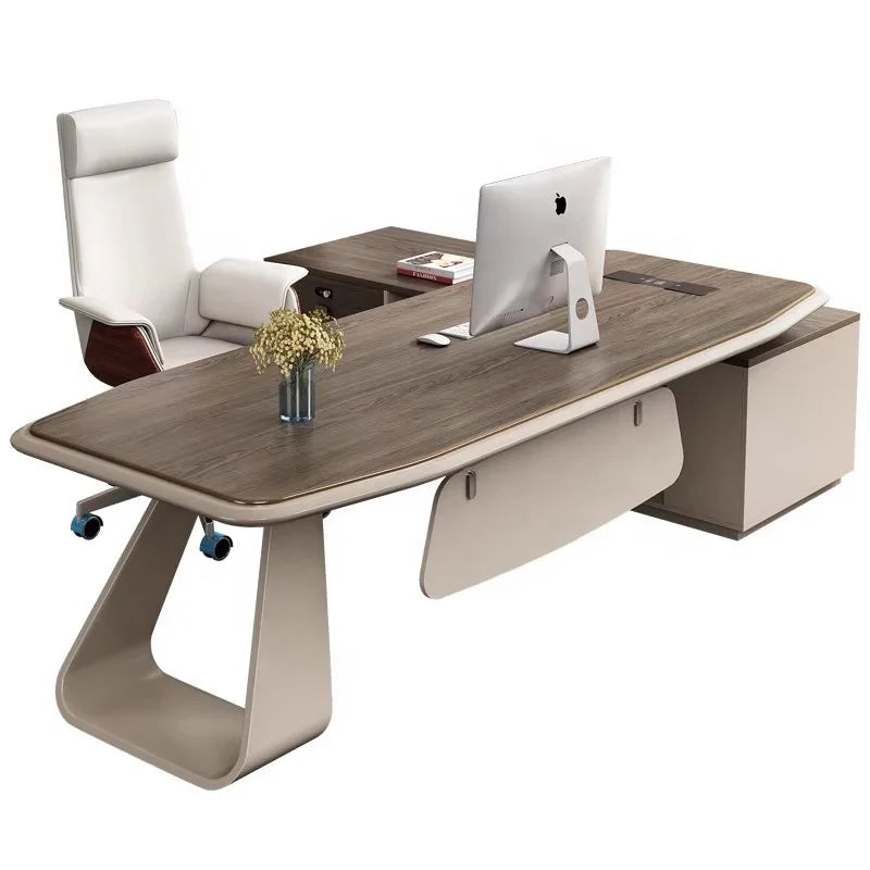 2025 Contemporary L-Shape Executive Desk Light Color Small Size Competitive Price for Office Use