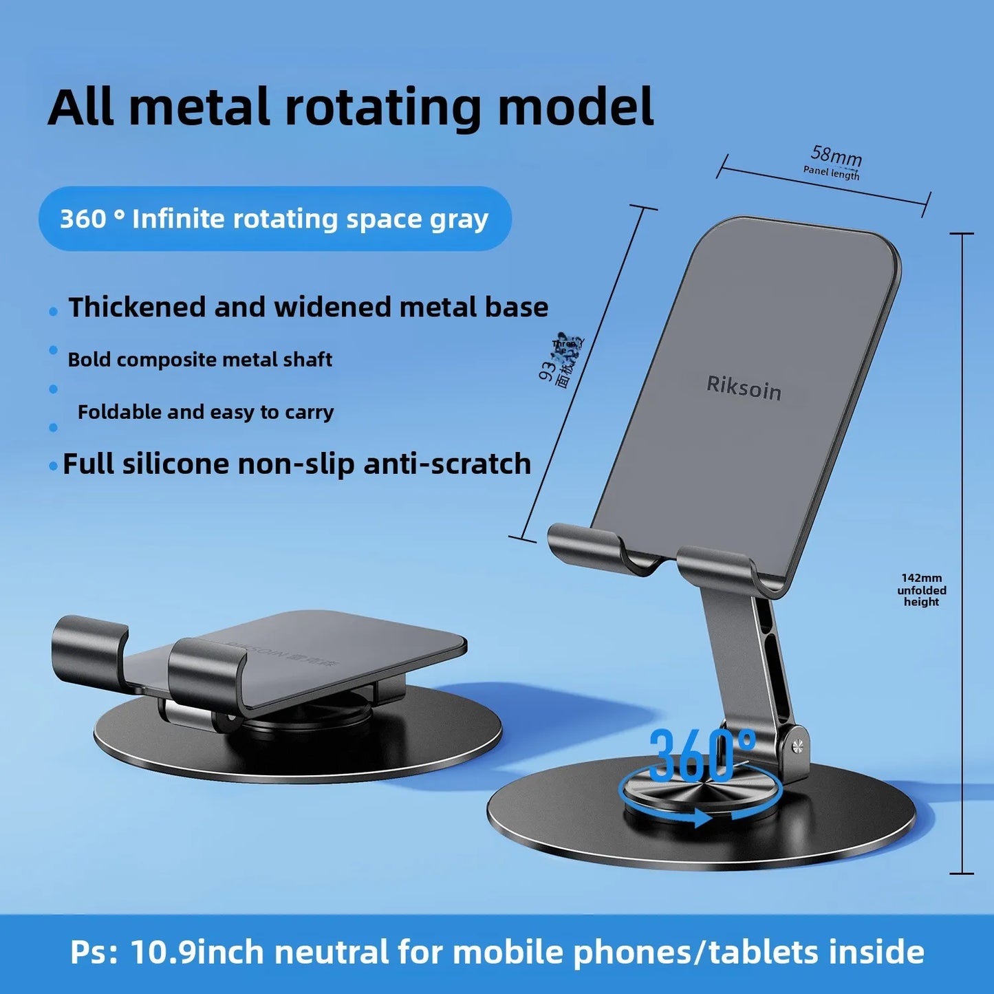 2025 Metal Smartphone Stand Alloy Rotate Phone Holder 360 Swivel Desk Mobile Phone Stand Holder for Office Table