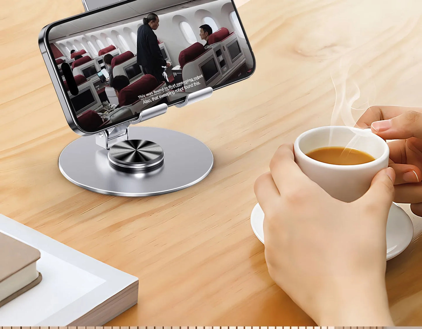 2025 Metal Smartphone Stand Alloy Rotate Phone Holder 360 Swivel Desk Mobile Phone Stand Holder for Office Table