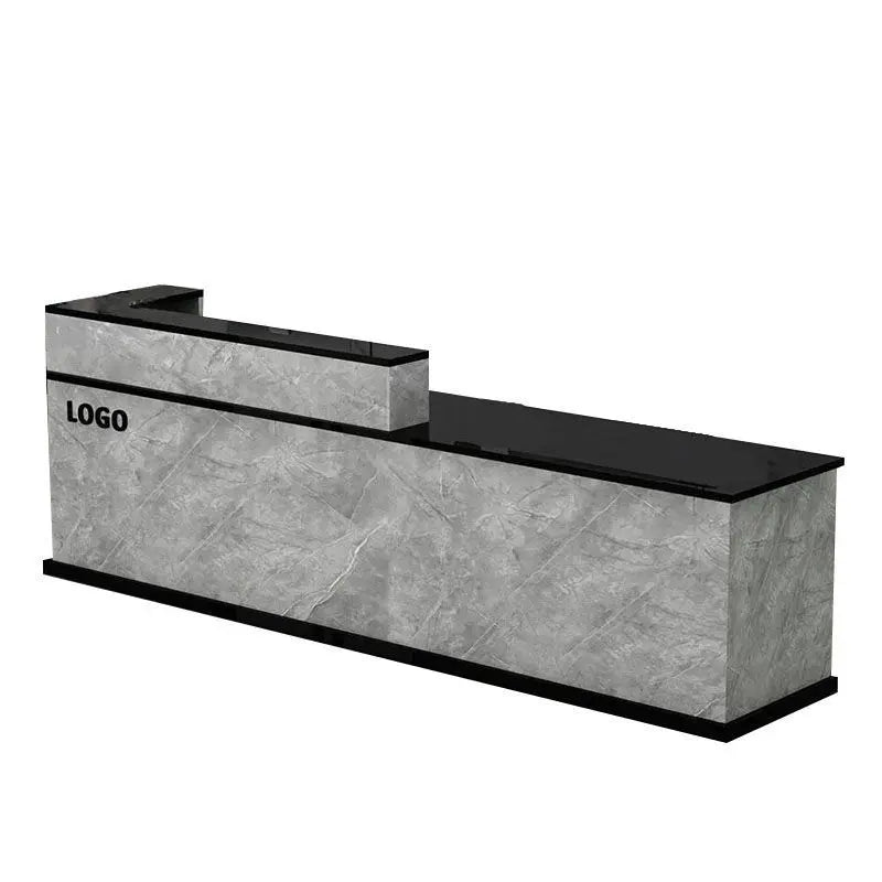 Modern Simple Design Wooden Salon Custom Hotel Reception Tables Price Counter Front Furniture Office Desks