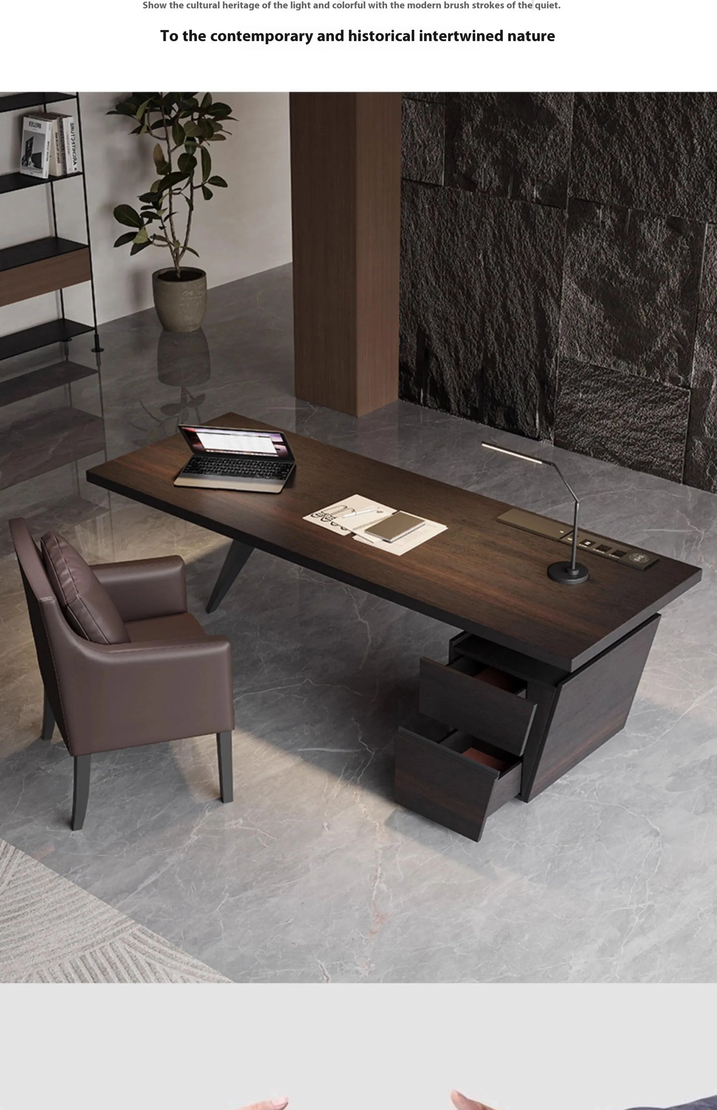 Italian Luxury Modern Designer High-End Solid Wood Computer Desk Office Desks for Home and Office Use