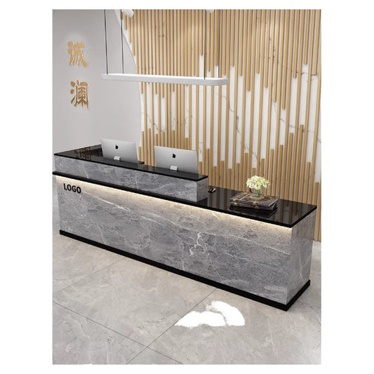 Modern Simple Design Wooden Salon Custom Hotel Reception Tables Price Counter Front Furniture Office Desks