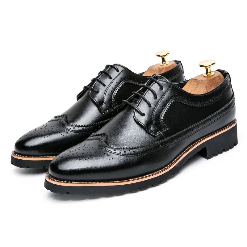 2024 Latest New Hot Sale Fashion All-match Men Leather Shoes Office Formal Shoes Mens Formal Wedding Dress Shoes for Gentleman