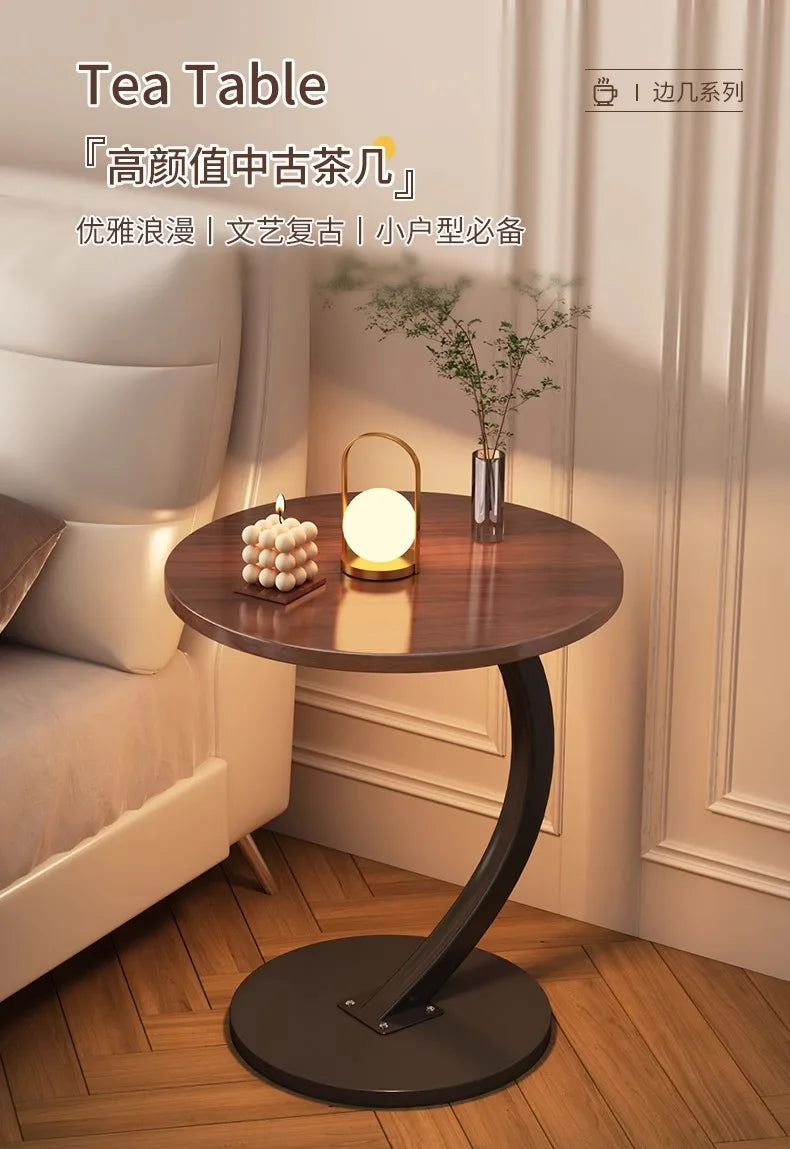 Japanese European Convertible Circle Coffee Table Home Office/Bedroom/Apartment Decorative