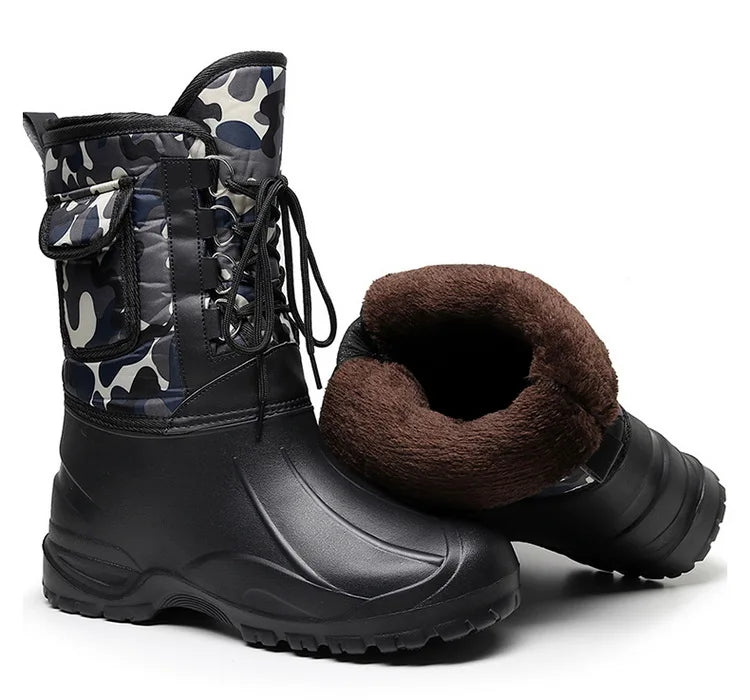 winter boots Waterproof Snow Boots Fishing Shoes Men Boots Rain Winter shoes Warm Fur Outdoor Camo Hunting Boots Camouflage