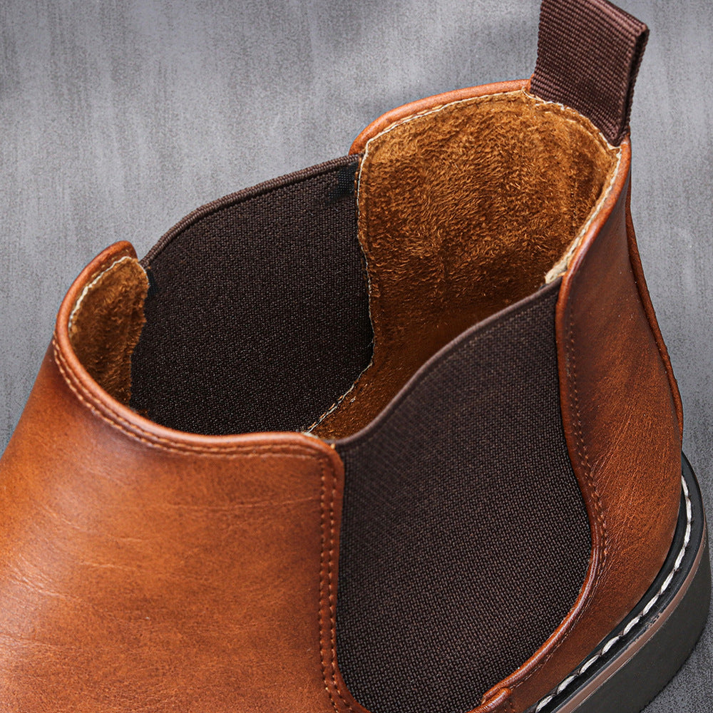 2025 New Luxury Men's Chelsea Boots High Quality Retro Men Work Boots comfortable Business Leather Shoes Brand Men's Ankle Botas